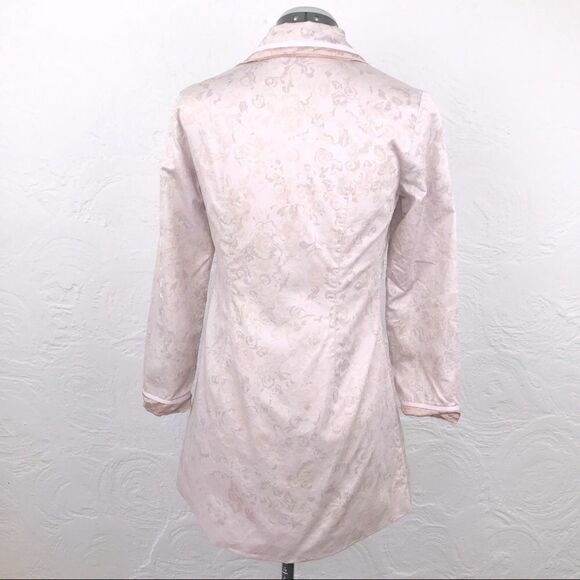 Anthropologie FEI Pink Floral Print Snap Trench Style Long Coat - Picture 5 of 8